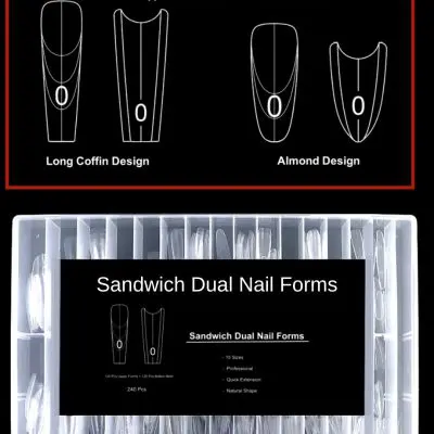 תבניות Sandwich Dual Nail Forms - Long Coffin