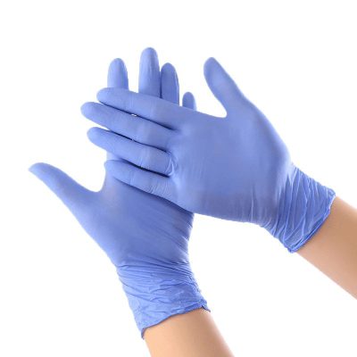 ידיים כפפות כחולות