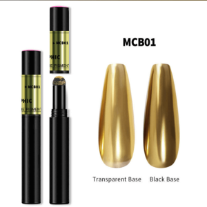 Dark gold nail chrome powder pen